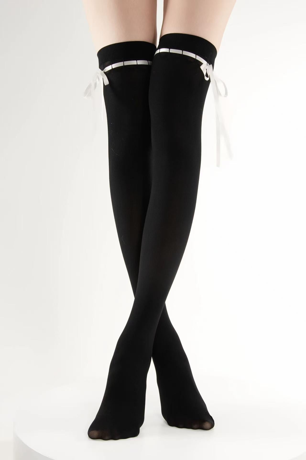 Tie Up Bow Thigh Highs