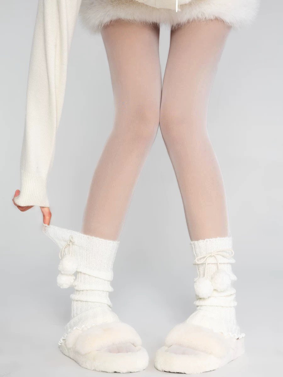 Slouch Pom Pom Knitted Leg Warmers image 4