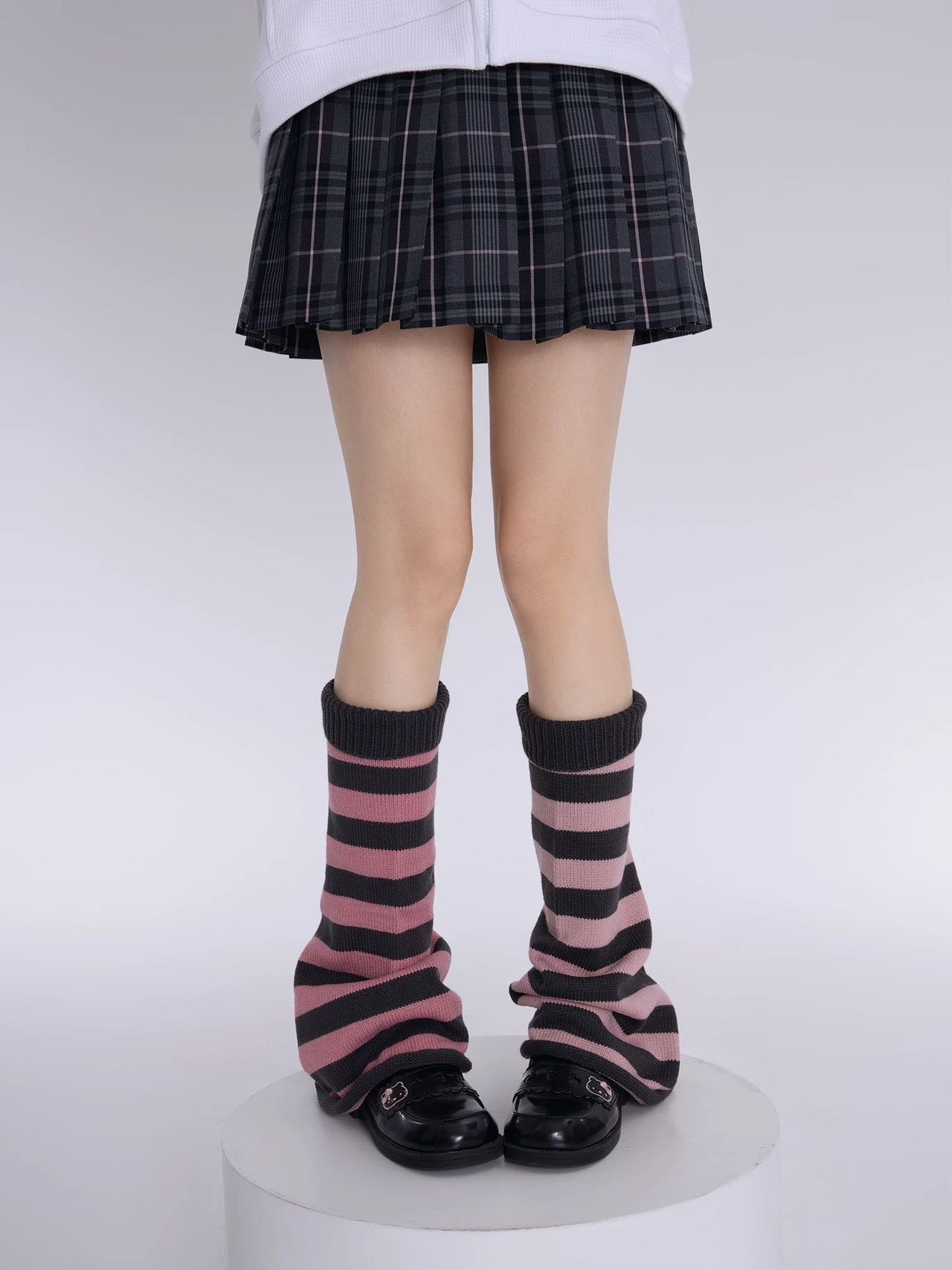 Striped Two Colors Knitted Leg Warmers