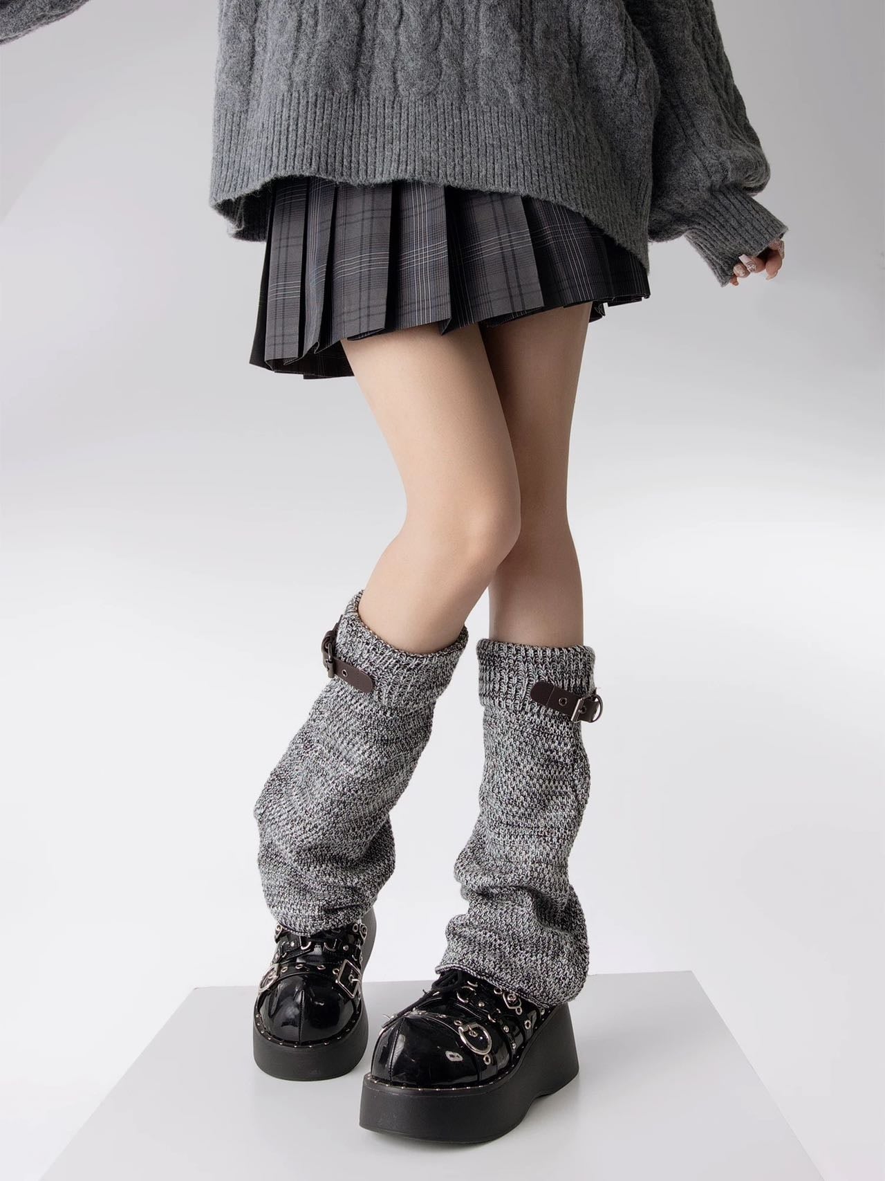 Buckled Knitted Leg Warmers