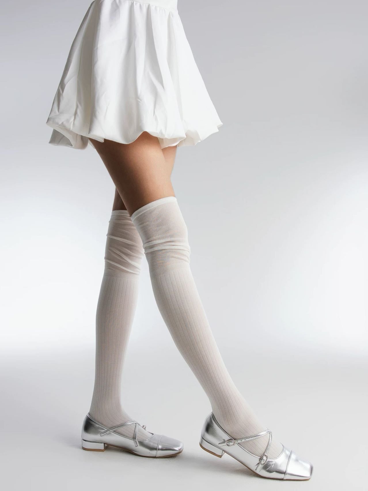Slouch Spliced Thigh Highs (Thin)