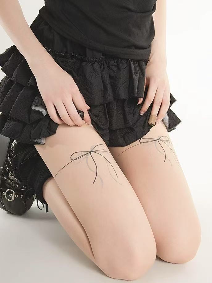 Bow Tie Tattoo Tights