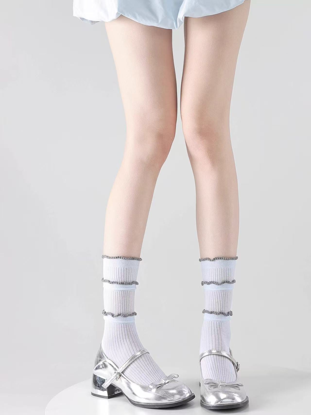 Triple Ruffle Crew Socks