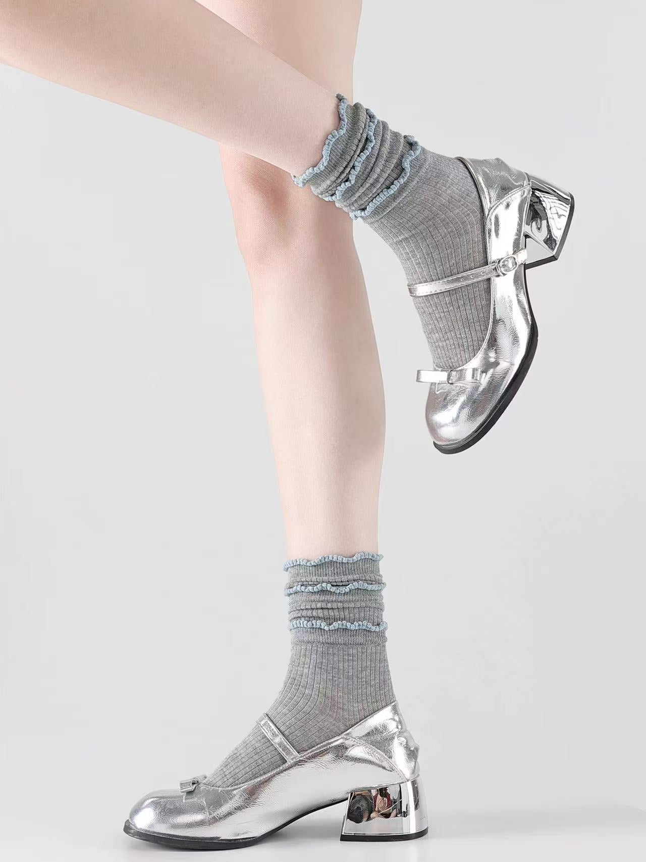 Triple Ruffle Crew Socks