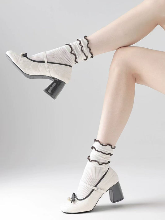 Triple Ruffle Crew Socks