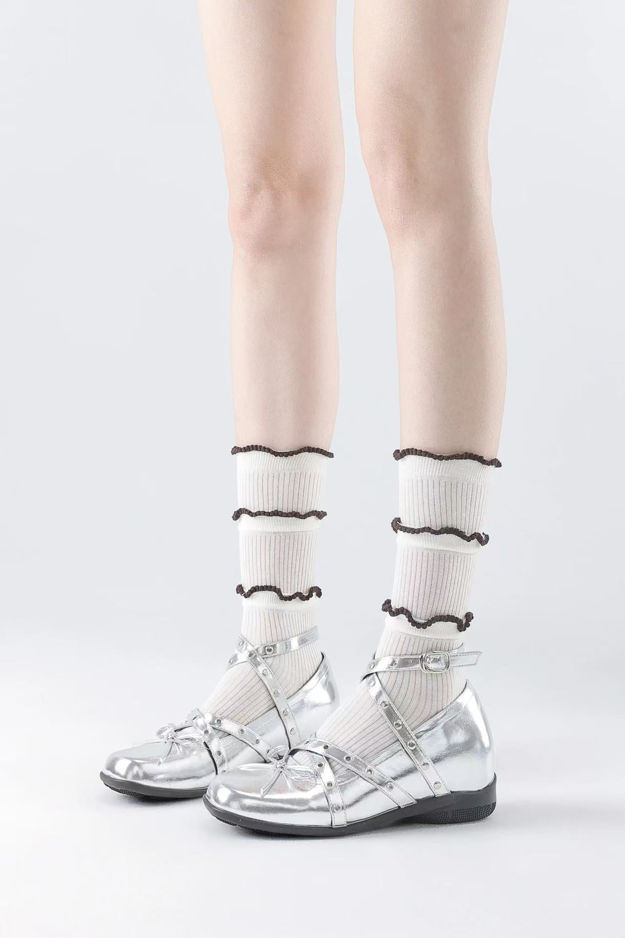 Triple Ruffle Crew Socks