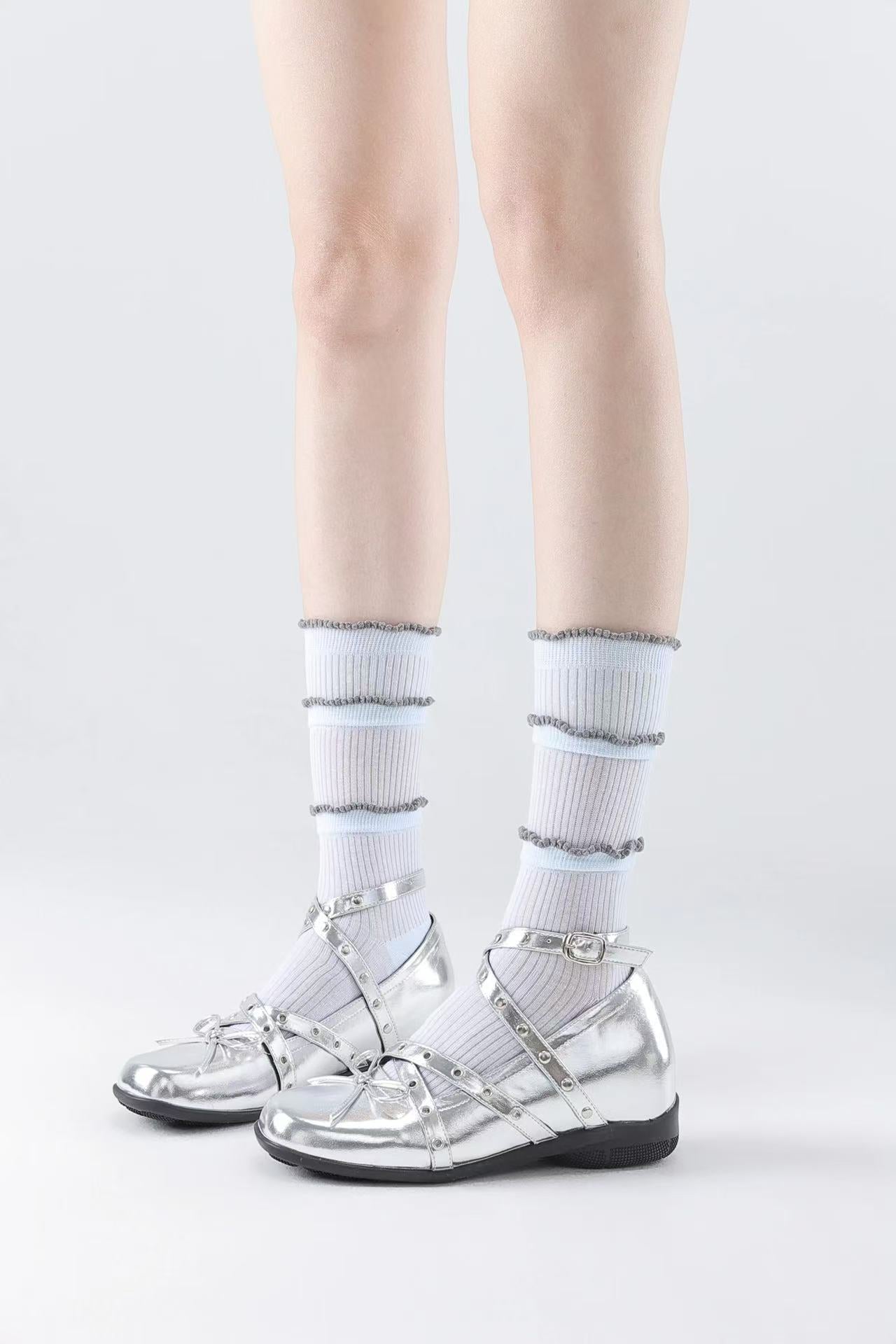 Triple Ruffle Crew Socks