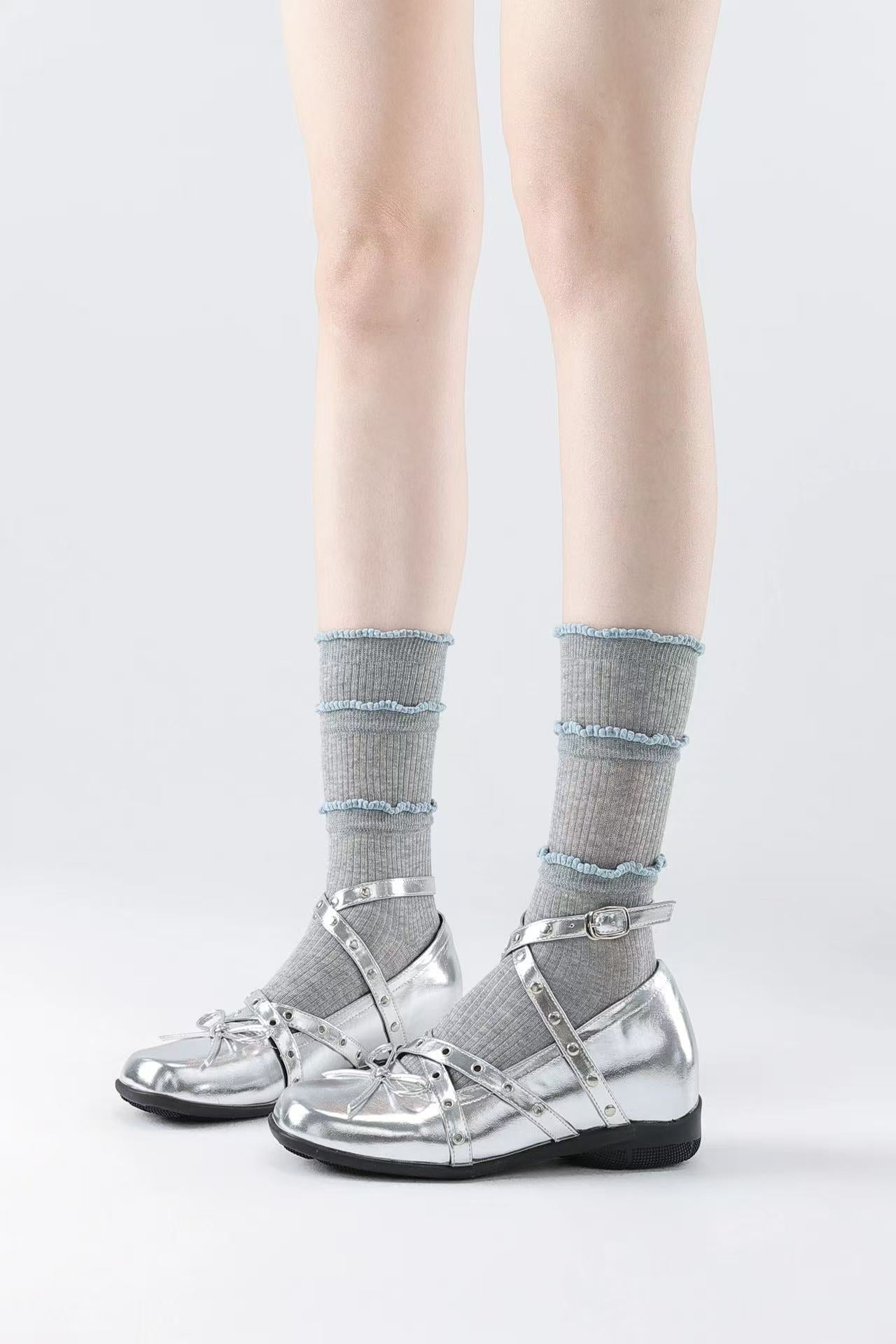 Triple Ruffle Crew Socks
