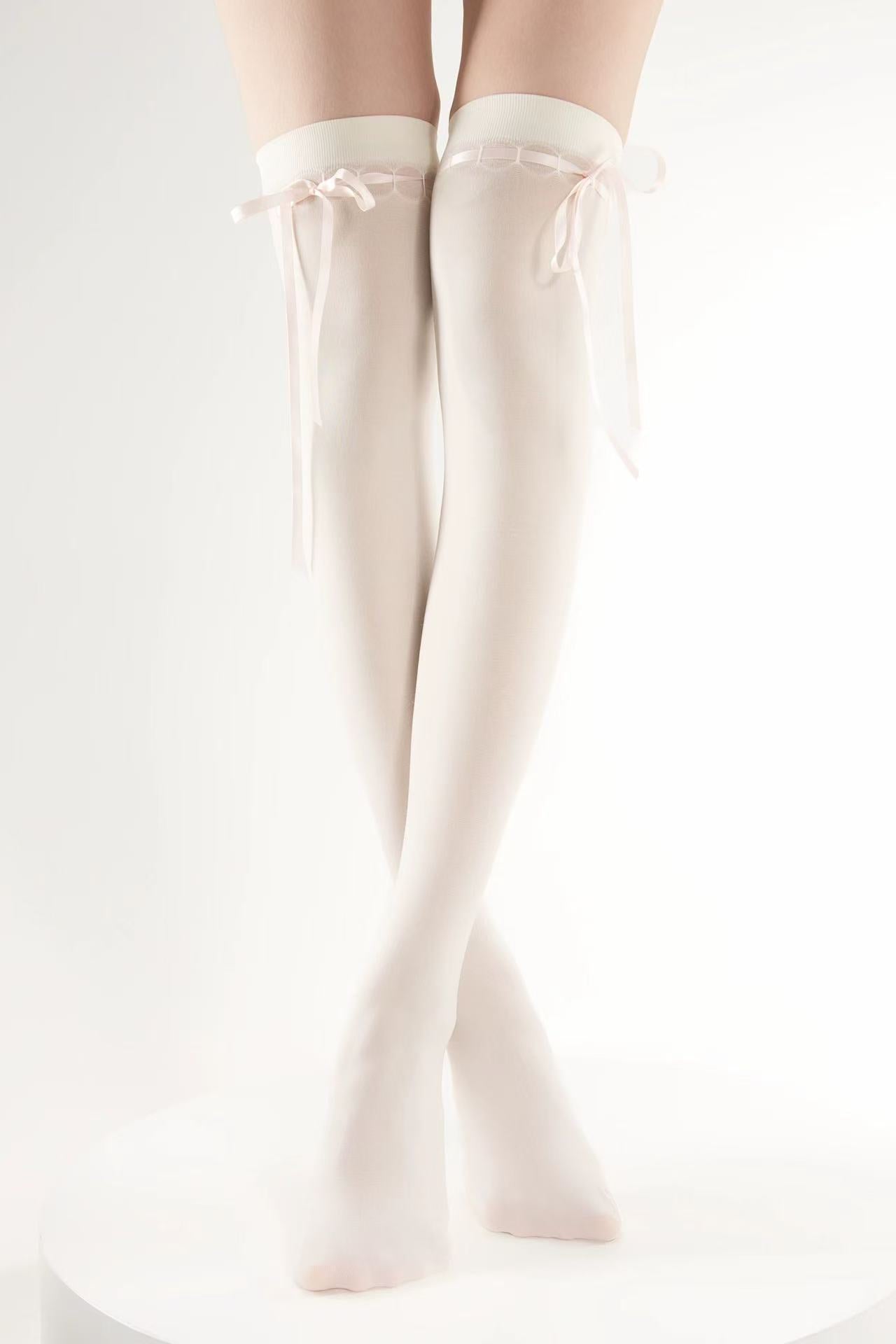 Tie Up Bow Thigh Highs