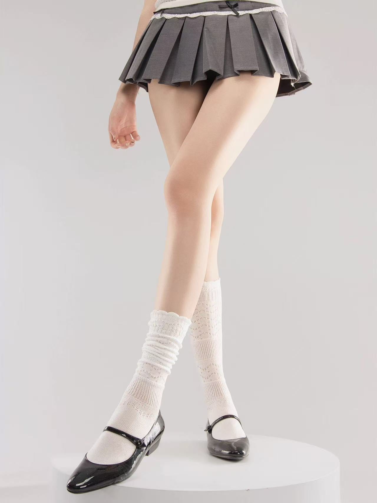 Hollow-Out Knitted Socks