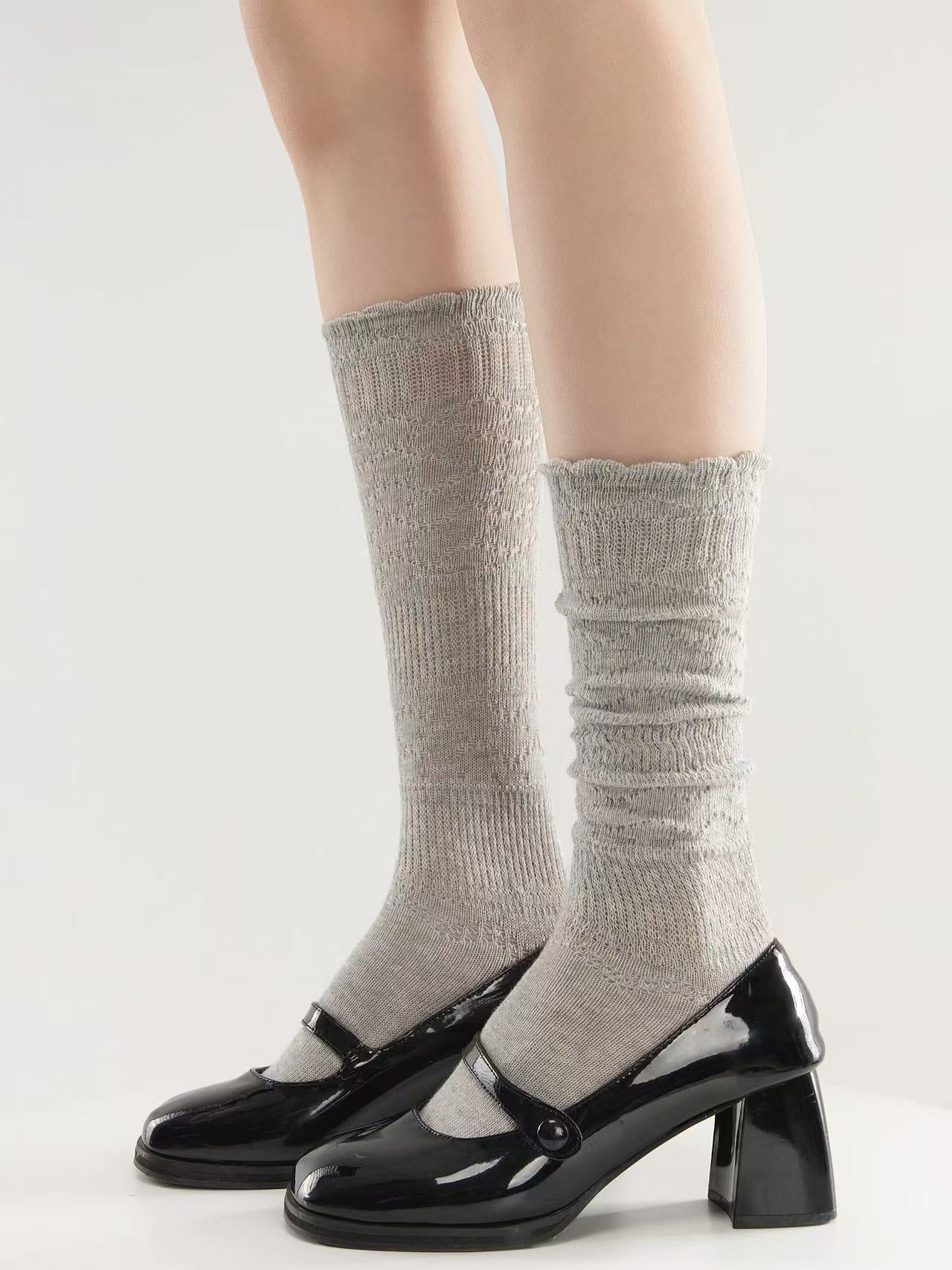Hollow-Out Knitted Socks