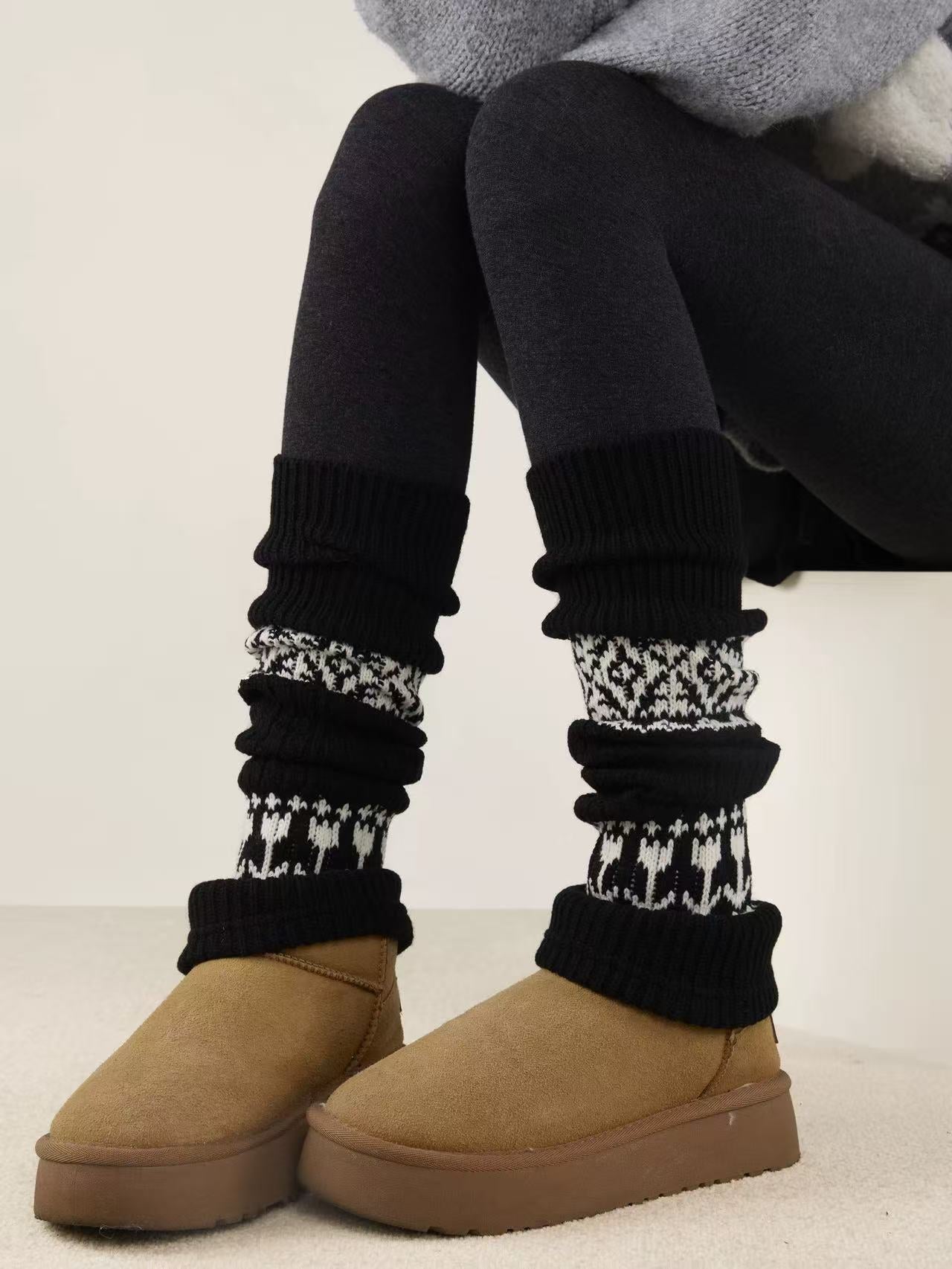 Fair Isle Winter Leg Warmers