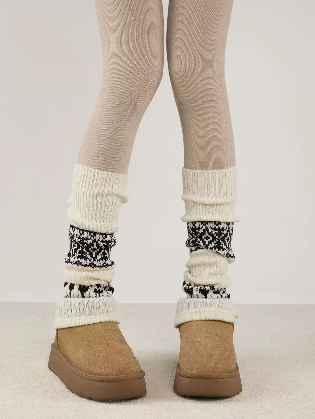 Fair Isle Winter Leg Warmers