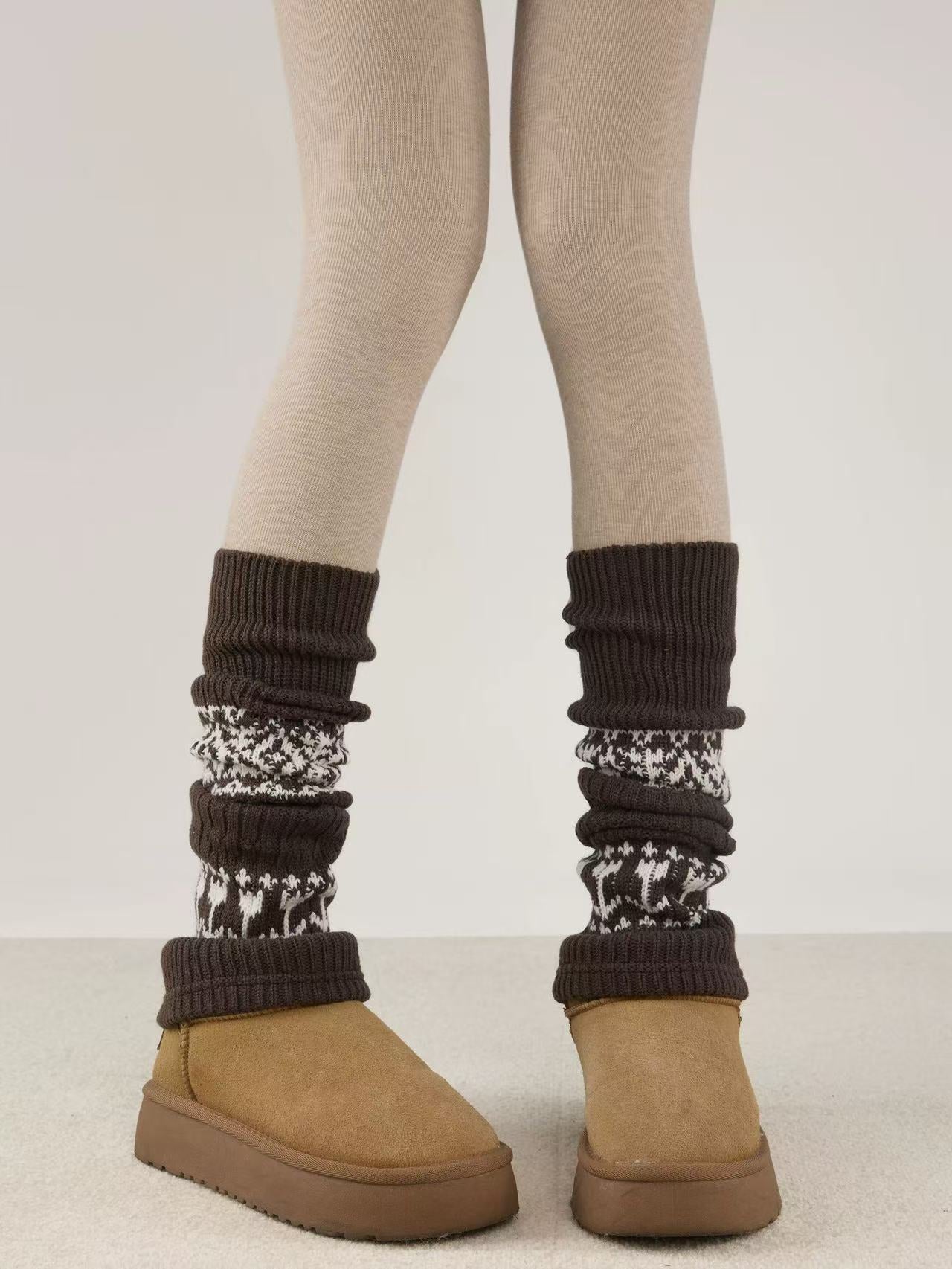 Fair Isle Winter Leg Warmers