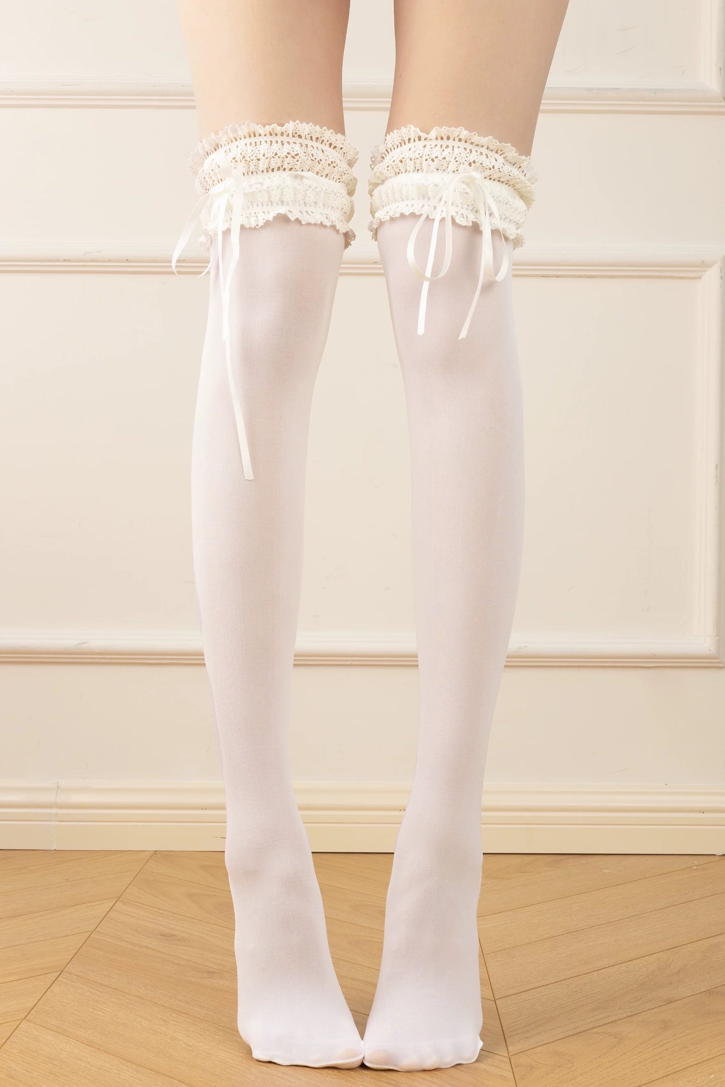 Lace Ruffle Sheer Knee/Thigh Highs